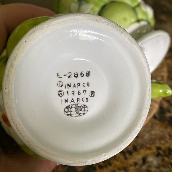 Vintage set of Inarco green apple and daisy ceramic mugs 1967 - Picture 15 of 15